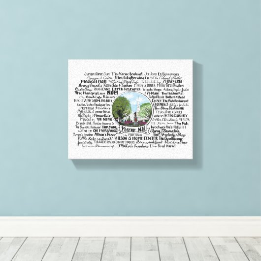 Keene, NH - Nu en dan Canvas Afdruk (Insitu (Houten vloer))