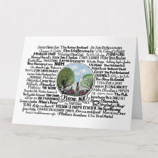 Keene, NH - Nu en dan Kaart (Voorkant)