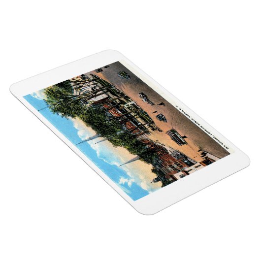 KEENE NH Town Square Uitzicht, 1922  Briefkaart Magneet (Rechterzijde)