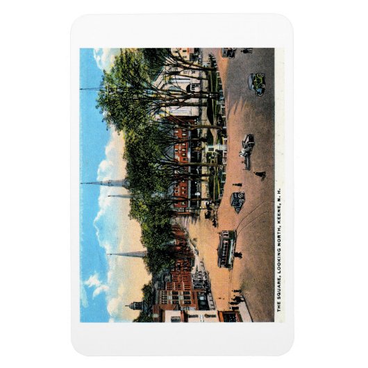 KEENE NH Town Square Uitzicht, 1922  Briefkaart Magneet (Verticaal)