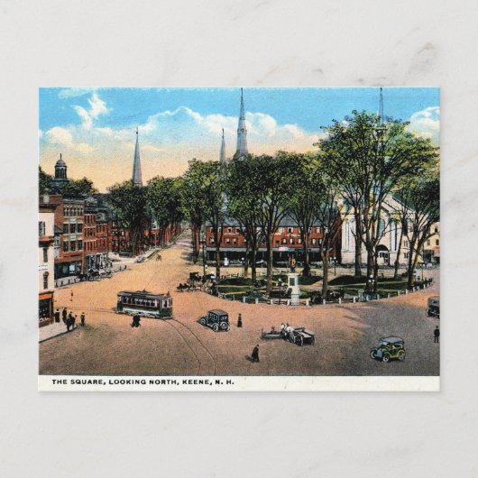 KEENE NH Town Square Uitzicht, 1922 Vintage Briefkaart (Voorkant)
