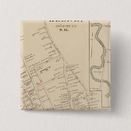 Keene, Ward 3, 5 Vierkante Button 5,1 Cm (Voorkant)