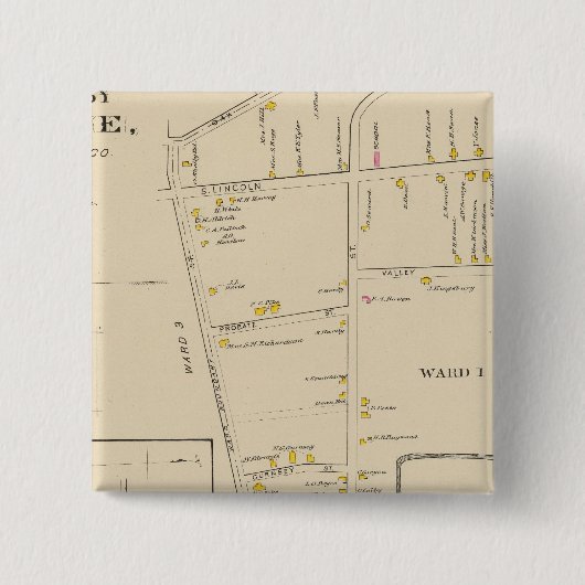 Keene, wijk 12 vierkante button 5,1 cm (Voorkant)