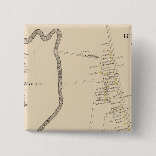 Keene, wijk 4 vierkante button 5,1 cm (Voorkant)