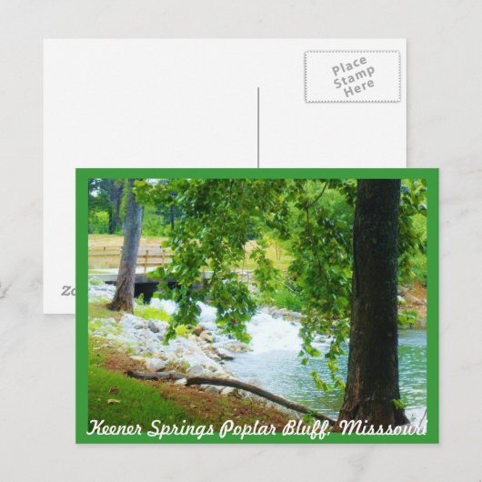 Keener Springs Poplar Bluff, Missouri Briefkaart (Voorkant / Achterkant)