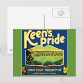 Keen's Pride Frostproof Florida Label Briefkaart (Voorkant / Achterkant)