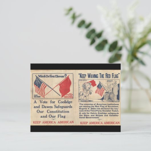 Keep America American - Stem Cal Coolidge Briefkaart (Staand voorkant)