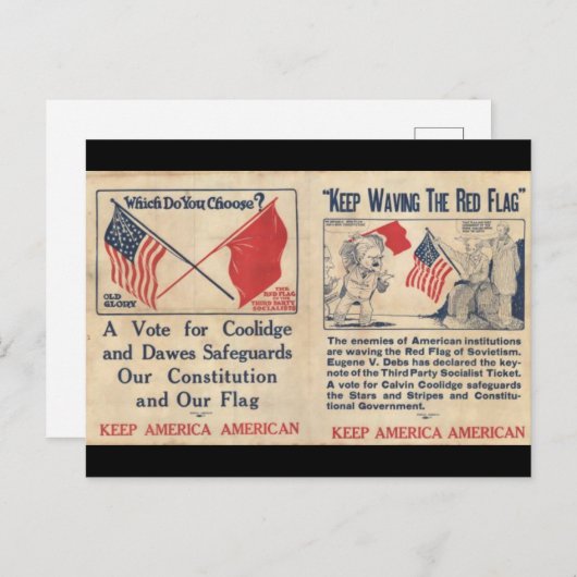 Keep America American - Stem Cal Coolidge Briefkaart (Voorkant / Achterkant)
