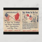 Keep America American - Stem Cal Coolidge Briefkaart (Voorkant)