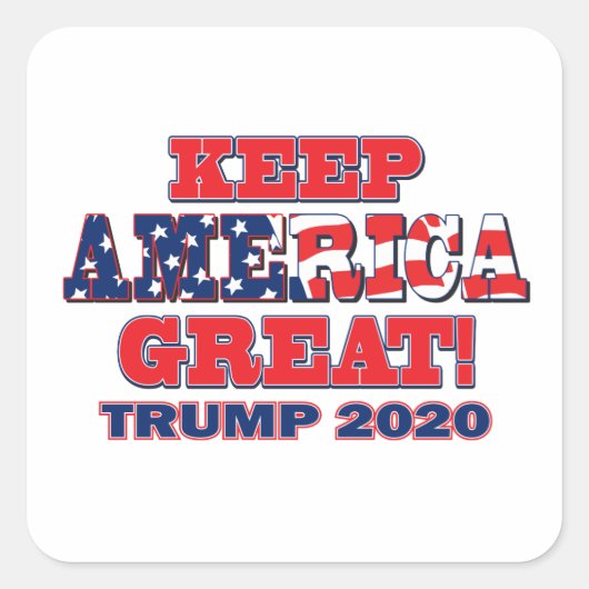 Keep America Great Trump 2020 Vierkante Sticker (Voorkant)