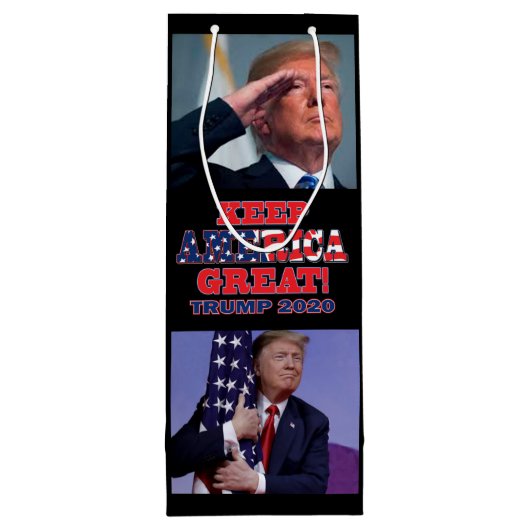 Keep America Great Trump 2020 Wijn Cadeautas (Achterkant)