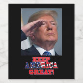 Keep America Great Trump 2020 Wijn Etiket (Enkel label)