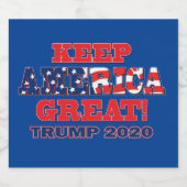 Keep America - Trump 2020 Bier Etiket (Enkel label)