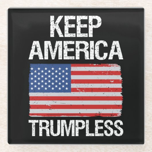 Keep America Trumpless III Glazen Onderzetter (Voorkant)