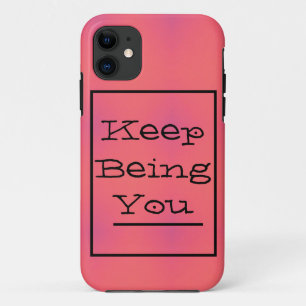 "Keep Being You" frase, Lente roze en Paarse Case-Mate iPhone Case