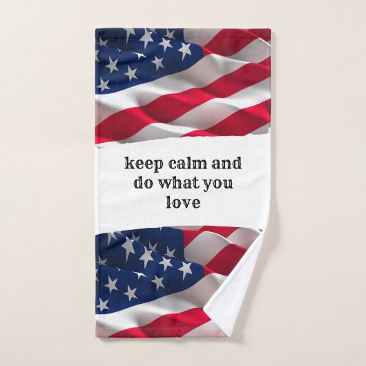 keep calm affirmational quote and vibrant flag bad handdoek (Handdoek)
