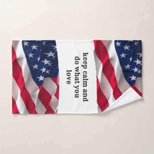 keep calm affirmational quote and vibrant flag bad handdoek (Handdoek)