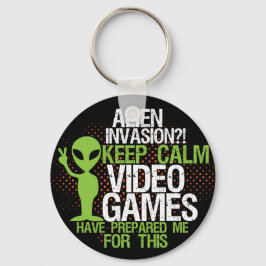 Keep Calm Alien Invasion Funny Gamers Sleutelhange Sleutelhanger