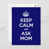 Keep Calm and Ask Mom Briefkaart (Voorkant / Achterkant)