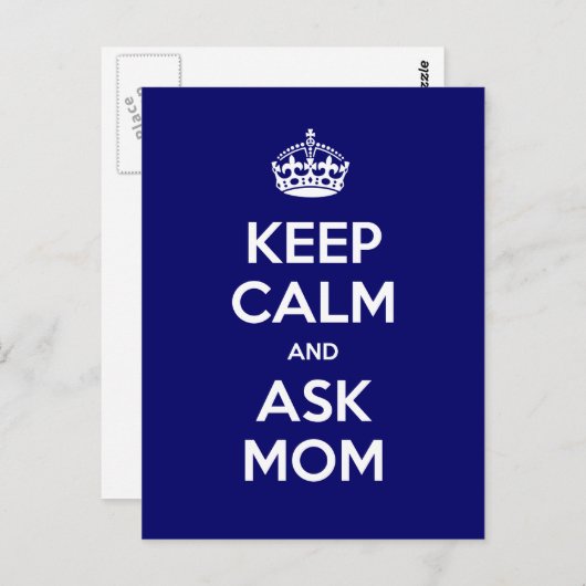 Keep Calm and Ask Mom Briefkaart (Voorkant / Achterkant)