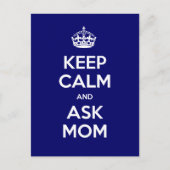 Keep Calm and Ask Mom Briefkaart (Voorkant)