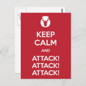 Keep Calm and Attack3x Briefkaart (Voorkant / Achterkant)