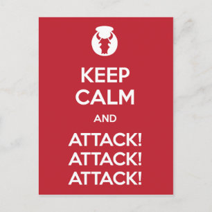 Keep Calm and Attack3x postcard Briefkaart