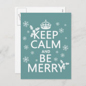 Keep Calm and Be Merry - alle kleuren Feestdagenkaart (Voorkant / Achterkant)