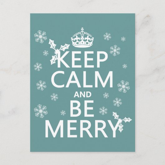 Keep Calm and Be Merry - alle kleuren Feestdagenkaart (Voorkant)