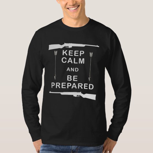 Keep Calm And Be Prepared Prepper Guns T-shirt (Voorkant)