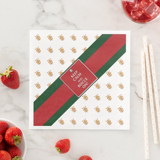 "Keep Calm and Bocce On" papieren servetten op din (Insitu)