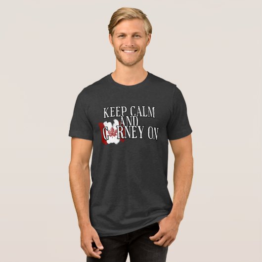 Keep Calm and Carney On Tri-Blend Shirt (Voorkant volledig)