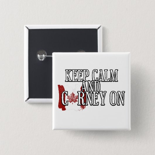 Keep Calm and Carney On Vierkante Button 5,1 Cm (Voorkant /achterkant)