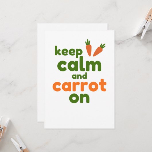 Keep Calm and Carrot On Kaart (Voorkant / Achterkant in situ)