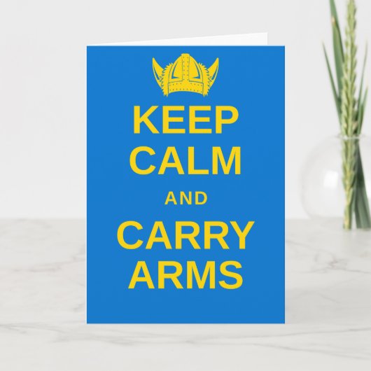 Keep Calm and Carry Arms Swedish Viking Notecard Kaart (Voorkant)