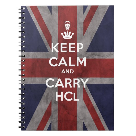 Keep Calm and Carry HCl (Union Jack-versie) Notitieboek (Voorkant)