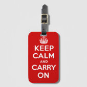 Keep Calm and Carry On Bagagelabel (Voorkant (verticaal))