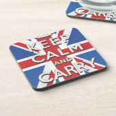 Keep Calm and Carry On Britse Vlag Onderzetter (Linkerzijde)