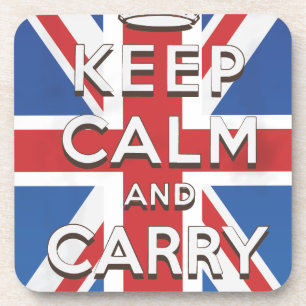 Keep Calm and Carry On Britse Vlag Onderzetter