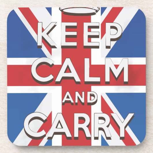 Keep Calm and Carry On Britse Vlag Onderzetter (Voorkant)