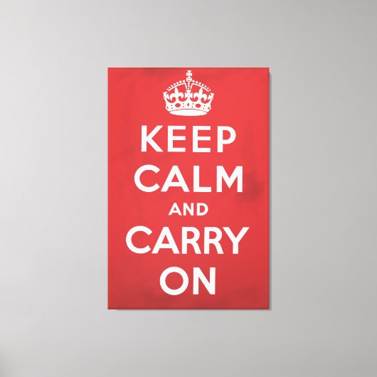 Keep Calm and Carry On cartoon Canvas Afdruk (Voorkant)