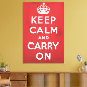 Keep Calm and Carry On cartoon Canvas Afdruk (Insitu (Woonkamer))