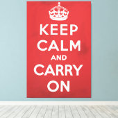 Keep Calm and Carry On cartoon Canvas Afdruk (Insitu (Houten vloer))