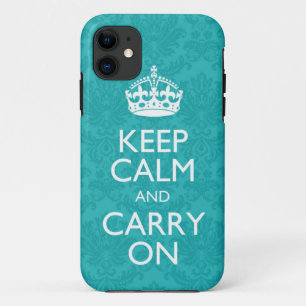 Keep Calm And Carry On Damask iPhone 5 Hoesjes