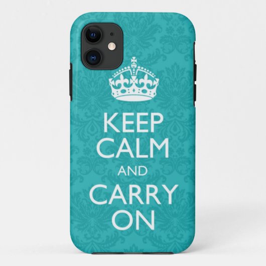 Keep Calm And Carry On Damask iPhone 5 Hoesjes (Achterkant)