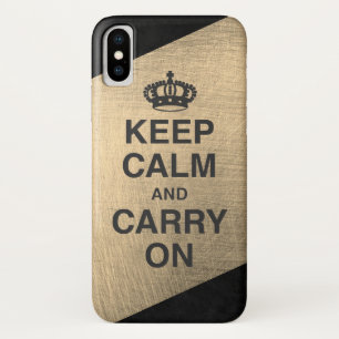 KEEP CALM AND CARRY ON / Gold Color Block Case-Mate iPhone Case