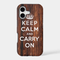 Keep Calm and Carry On iPhone 5 Hoesje | Houtprint