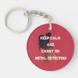 KEEP CALM AND CARRY ON METAL DETECTING SLEUTELHANGER