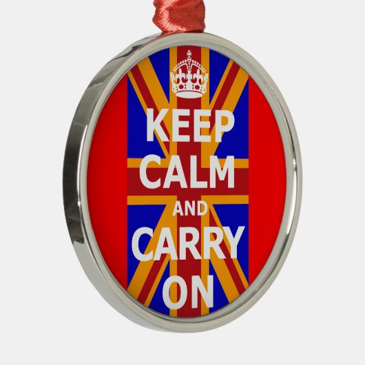 KEEP CALM AND CARRY ON METALEN ORNAMENT (Rechts)