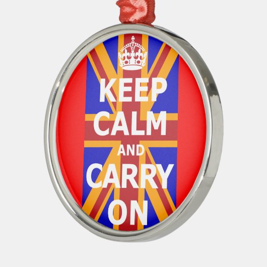 KEEP CALM AND CARRY ON METALEN ORNAMENT (Links)